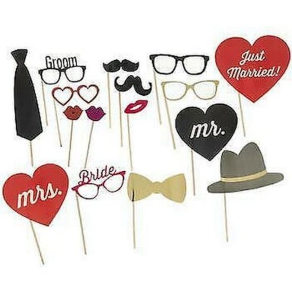 Studio His and Hers Wedding Photo Booth Props 16 props - Picture 1 of 1